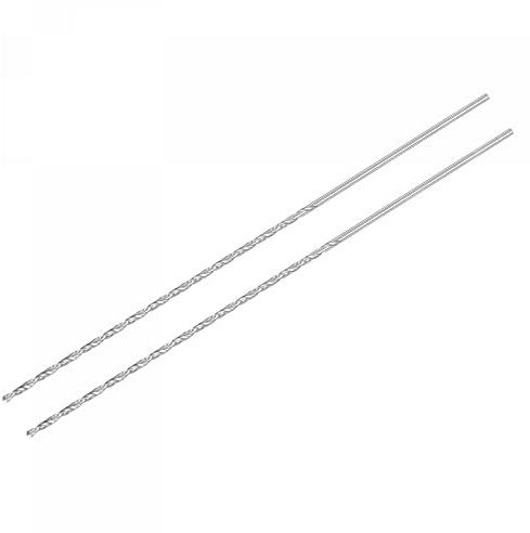 sourcing map HSS(High Speed Steel) Extra Long Twist Drill Bits, 2mm Drill Diameter 160mm Length for Hardened Metal Woodwork Plastic Aluminum Alloy 2 Pcs