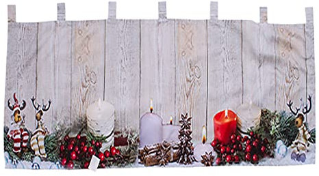 Weihnachtsgardine LED Gardine Weihnachten Scheibengardine X-Mas beleuchtet Fenstergardine 45x120cm vers. Modelle, Gardinen:Modell 1