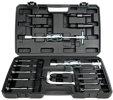 OITTo 21PCS Blind Hole Collet Bearing Race & Seal Puller Extractor Kit | 16PCS Inner Bearing Race and Seal Extractor Kit Slide Hammer Pilot Insert Bearing Removal Tool&5 PCS Slide Hammer Puller Tool