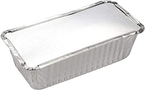 M1SS (Pack of 500) - Aluminium Foil Trays 660ML No. 6A Food Container with lids Rectangular Tin Recyclable Disposable Foil Pan Catering Bulk Qty for Grilling Baking Roasting-Home Restaurant