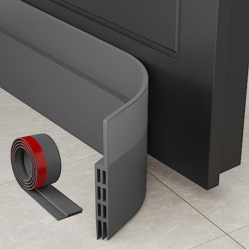 MARICATO Paraspifferi Porta Blindata, Paraspifferi Sottoporta Blindata, Paraspifferi Porta Ingresso Premium Ideale anche per Protezione da Suoni, Freddo, Antipolvere e Anti Bug (100 x 5 cm Grigio)