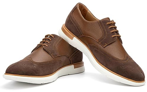 JITAI Scarpe Oxford Uomo Eleganti Scarpe Comode Formali Stringate da Uomo Business Scarpe, marrone-04, 44 EU (11 UK)