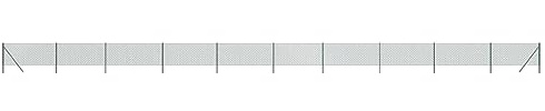 vidaXL Galvanized Steel & PVC Coated Chain Link Fence Green - Flexible and Durable Barrier for Property or Animal Enclosure, 1x25m'