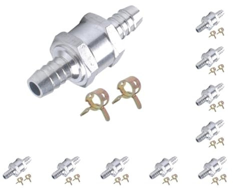 Lot de 10 clapets anti-retour en aluminium 8 mm pour essence, diesel, huile, eau