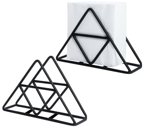 2 Stück Serviettenhalter Edelstahl Metall Serviettenspender Vertikaler Moderner Serviettenhalter,Napkin Holder für Restaurant,Café,Hotel Küche,Schwarz