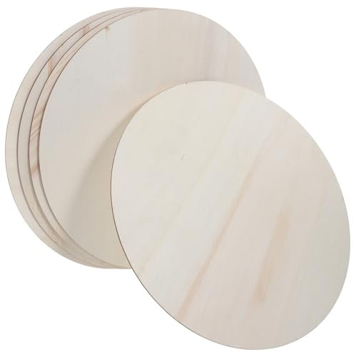VILLCASE 5stücke Unbehandelte Holzscheiben Für Bastelarbeiten Runde Holzplatten Für Mädchen Malerei Handwerk Und Heimdekoration