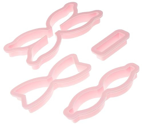CIYODO 1 Satz Bogenform backformen backform Stollen Cake tin Tortenformen Backzubehör Kuchen verzieren Bonbongummis Seifenformen Schokoladenform Kuchenformen Fliegenformen Plastik Rosa