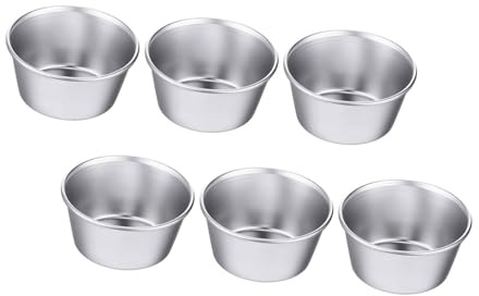 OFFSCH Stampi per Muffin Rivestimento Antiaderente Facile da Pulire e Usare Set da 6 in Acciaio al Carbonio Argentato per Dolci in Cucina o Pasticceria