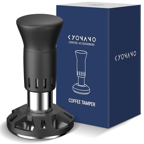 KYONANO Impact Kaffee Tamper 58.5 mm - Espresso Tamper mit Sound Feedback, Eingebaute 4 federbelasteten - 58.5 mm Coffee Tamper, Espresso siebträger Maschine Zubehör
