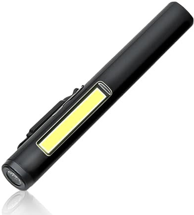 flintronic Mini-Taschenlampe, LED-Taschenlampe, Penlight, tragbar, mit Magnetfuß und Taschenclip, wasserdicht, wiederaufladbar, für Camping, Wandern, Notfall, Inspektion, Reparatur