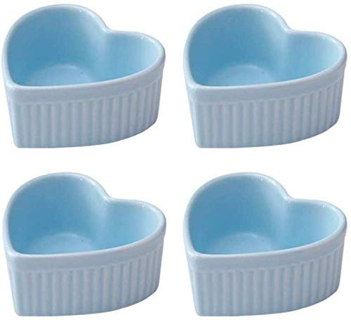 GLETSF Cuenco De Cerámica para Pudín, Cuencos para Pasteles, Cuenco para Hornear con Forma De Horno, Huevera Al Vapor, Platos para Crème Brûlée, Brulee Kitchen Baking-WhiteBlue