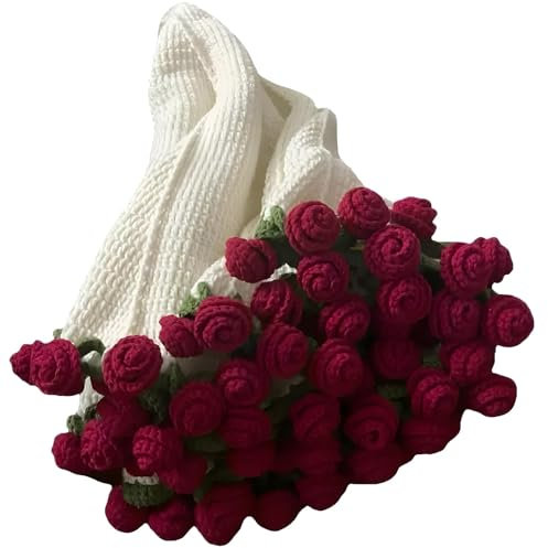 Manta de ramo, punto y ganchillo, flores de ganchillo, ramo de flores, punto, pícnic, decoración del hogar, regalo de cumpleaños para mujeres, madres, amigas (material de