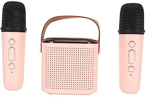 Mini Macchina per Karaoke con Altoparlante Leggero RGB, Microfono Wireless Impostato per la Festa a Casa, Adatto a Lavoro o Intrattenimento per Karaoke (Roseo)