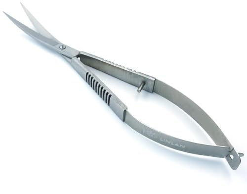 LINLAN Aquatic Plant Spring Scissors with Protective Sheath, Precise Trimming Tools, Stainless Steel with Top Rebound Feel for Aquatic Ferns & Microsorum Pteropus in Planted Tanks