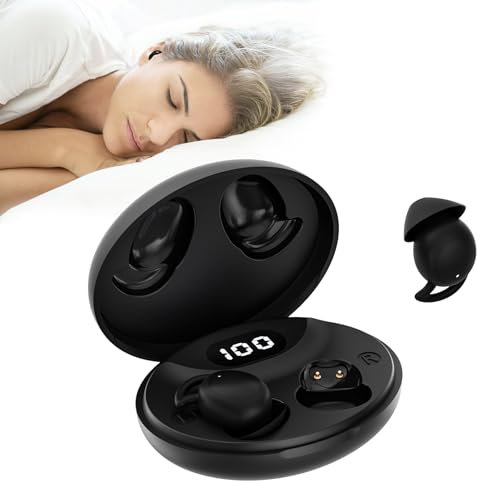 IFECCO Sleep Earbuds for Side Sleepers, Sleep Headphones Bluetooth with LED Display, Small Earphones Comfortable Noise Blocking, Waterproof Wireless Invisible Earbuds for Sleeping, Sport, Working
