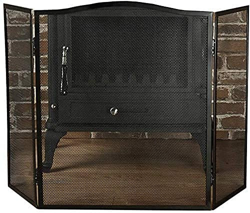 CCKUYT Funkenschutz-Kaminschutzgitter, schwarz, 61 cm hoch