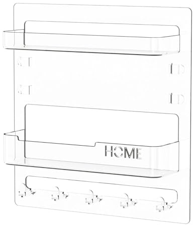 Gralara Portachiavi Da Parete, per Chiavi, Organizer, Ornamento, Ganci Da Parete, Mensola Decorativa per Ingresso, Ufficio, Corridoio, Garage, Chiaro