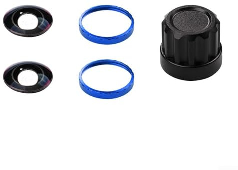 Pumixiy Juego de 2 lentes intercambiables de 360 x 5, lente de cámara de vidrio óptico con anillo de aleación de aluminio y herramienta de extracción (azul)