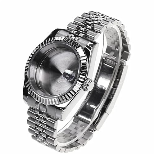YELEMEABHB Klockboett 36 mm 39 mm med safirglas 316l stål och armband passar till for NH35A NH36 NH34 Klockfodral(G,36mm)