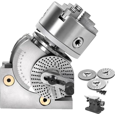 Ensemble De Fraisage à TêTe Diviseuse 4 Po/5 Po/6 Po Avec Mandrin à 3 Mors Et Contre-Pointe - Comprend Des Mandrins De 100 Mm, 125 Mm Et 160 Mm Pour Fraiseuses, Rectifieuses Perceuses 4in/100mmChuck