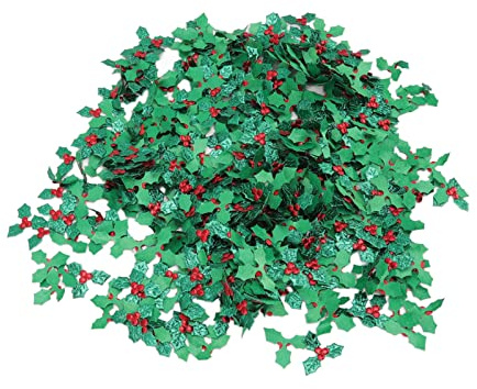 Riuulity Bacche di Agrifoglio Artificiali Dettagli Realistici per Decorazioni Natalizie 1000 Pezzi Foglie Verdi Bacche Rosse Ghirlande Giardino di Casa Ufficio Tessuto Non Tessuto