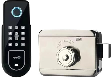Bluetooth Tuya App Impronta digitale Smart Door Lock Cancello Password Card Rim Bolt Lock Serratura elettronica(Single-finger)