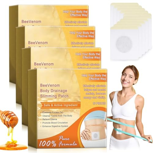 40 Stück Abnehmpflaster, Abnehmen Patch Abnehmen Pflaster, Bee Venom Lymphdrainage Patches, Bienengift Lymphdrainage Schlankheitspflaster, Bienengift Pflaster zum Abnehmen für Frauen