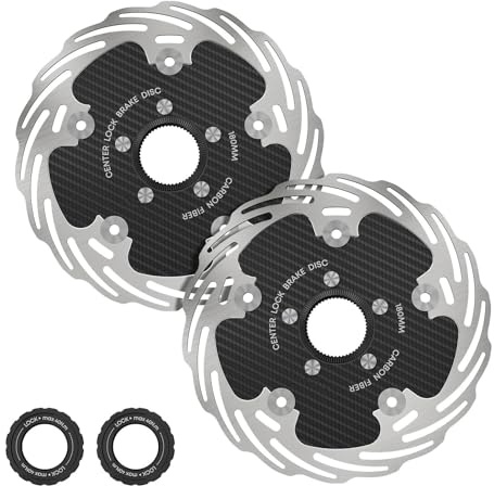 Cykelbromstrumma bakre broms  Center Lock Disc Rotor Cykelbroms Stark värmeavledning Flytande rotor 160mm 180mm MTB Road Skivbroms cyklar bakbromstrumma (2Pcs 180mm)