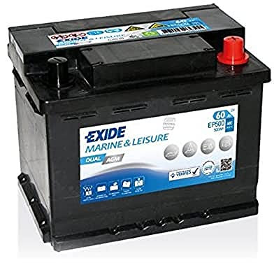 Exide EP500 Dual AGM Starter-Batterie und Versorgungsbatterie 12V 60Ah 500Wh 680A
