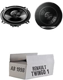 Lautsprecher Boxen Einbauset passend mit Pioneer TS-G1320F - 13cm 2-Wege 130mm PKW Koaxiallautsprecher Auto Einbausatz für Renault Twingo 1 Phase 2 Front