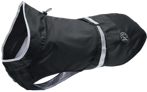 HUNTER Hunde-Regenmantel UPPSALA RAIN, Farbe: schwarz, wind- & wasserfest, anpassbarer Bauchgurt, reflektierend, elastische Beinschlaufen, kompakt verstaubar, leicht zu reinigen, waschbar, Größe: 75