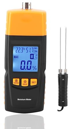 Garsent Feuchtigkeitsmessgerät für Holz, GM620 Digital Feuchtigkeits Detector für Holz oder Baustoffen, mit LCD Display -10-60℃