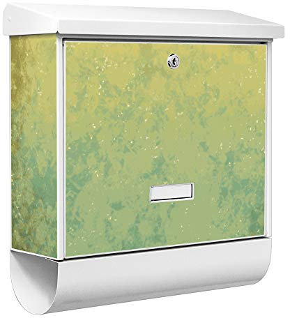 banjado® Burgwächter Briefkasten Weiß 38x39x12cm mit Motiv Messing/Briefkasten mit Zeitungsfach/Briefkasten mit Zeitungsrolle/Postkasten inkl. Montagematerial & 2 Schlüsseln