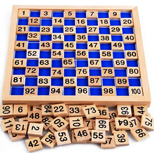 UMBWORLD Wooden Toys Hundred Board Montessori 1-100 Consecutive Numbers Educational Game Early Childhood Toy for Kids with Storage Bag (Counting & Math)