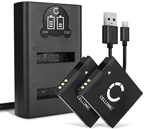 CELLONIC 2X Akku kompatibel mit Canon Digital IXUS 200 is, 210, 85, CB-2LY | + Dual Ladegerät (1000mAh-3.7V-Lithium-Ionen) für Canon Digital IXUS 95 IS, 105, 107, 300 HS, 310, IXY 10S, 110, 200F, 30S