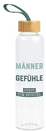 Grafik-Werkstatt Unisexe – Gourde en verre pour adulte avec inscription amusante | avec dragonne | 550 ml | Hommes, Vert, Petit