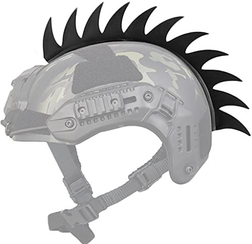 AQzxdc Accessoires Casque Tactique, Pièce Décoration de Casque Lame Scie en de Caoutchouc Mohawk, Kit Drôle de Casque Punk pour Hommes, pour Les Jeux De Plein Air De Paintball Halloween,Tidy