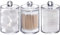 Tbestmax 3 Pack Small Cotton Swab Ball Pad Holder, 10 Oz Qtip Apothecary Jar Clear Makeup Organizer, Bathroom Containers Dispenser