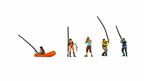 NOCH Angler, detailreiche Figuren für Modellbau, H0 Maßstab, aus Kunststoff