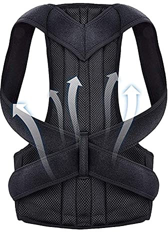 ADITAM Rücken-Schulter-Stützklammer-Strecker Haltungskorrektor-Weste Rückenstützgurt-Korrektur für Rückenskoliose S-XXXL (Color : Black, Size : X-Large) (Black XXX) Double The Comfort