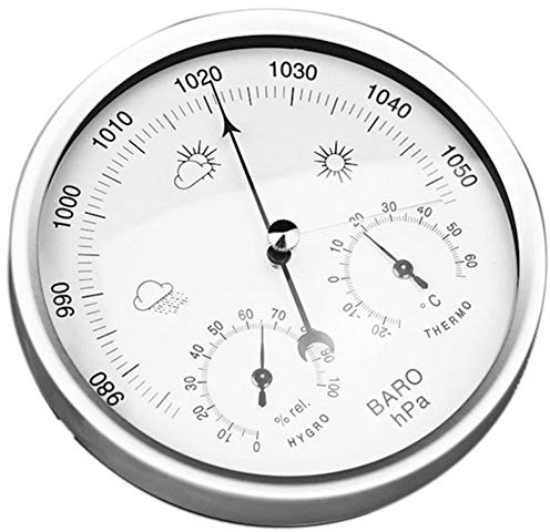 OUSIKA Weather Barometer Outdoor Barometer Digital Indoor Hygrometer Portable 3 in 1 Wall Hanging Weather Thermometer Barometer Hygrometer Home Decor 132mm Use for Differe，for Indoor，Outdoor Barometer