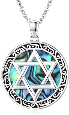 Collana con stella di David, in argento Sterling 925, con stella di David, idea regalo per uomo e donna, Argento sterling