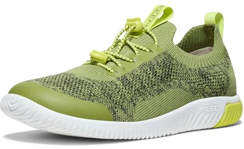 KEEN Unisex-Child KNX Knit Lace Sneakers, Iguana/Evening Primrose, 30