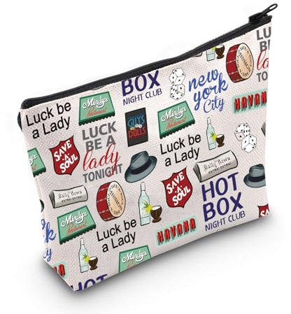 G-uys and D-olls Broadway Musical Inspired Gift Musical Theater Zipper Pouch Makeup Bag Gift for Actor Actress (Luck be a Lady Bag)