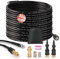 30m Rohrreinigungsschlauch inkl 3 Adapter, 2 Düsen starr + rotierend, Rohrreinigungsset für K2-K7,LAVOR,Bosch,Parkside Abflussreiniger Hochdruckschlauch Rohrreiniger Hochdruckreiniger Hose 240Bar 60°C