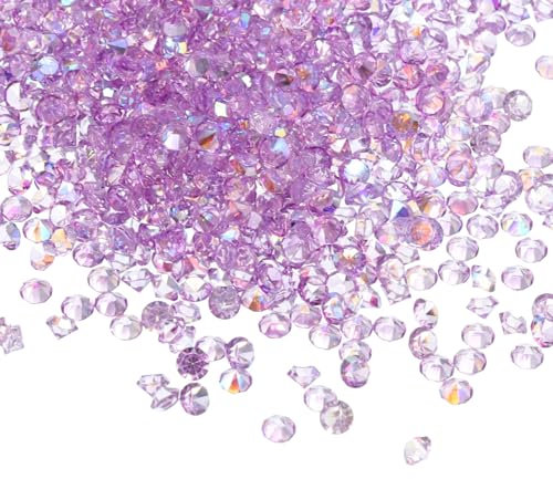 PATIKIL 14000Pcs Wedding Table Scatter Confetti Crystals 3mm Acrylic Diamonds Vase Fillers Gems for Table Centerpiece Decorations Bridal Shower Party, Light Purple AB