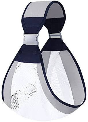 LAT Atmungsaktiv Baby Tragetuch, Verstellbare Koala Tragetuch, Multifunktionale Babytrage, 3D Netzstoff Babytrage für Neugeborene Kleinkinder bis 20KG (Grau, A)