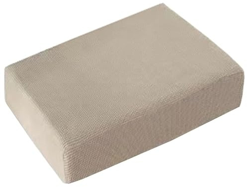Miecoae Bezug Hocker Quadratisch Rechteckig Hocker überzug Beige/Grau Schonbezug Bezug Für Fußhocker Stretch Ottomane Abdeckung Hockerabdeckung (Color : #1, Size : 45-55cm/18-22in)