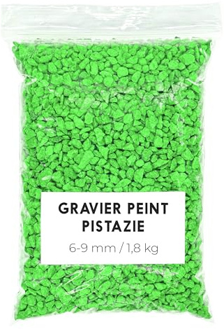 Landare Dekosteine Pistazie 1,8 Kg - Dekosteine für Vasen - Deko Granulat - Dekokies - Kieselsteine - Dekosteine - Gefärbte Steine (6-9 mm)