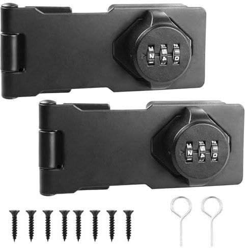 SPORWAY Cerradura de combinación de 2 piezas: Cerradura de seguridad Armario con código digital de 4,5 pulgadas 3 agujeros para casillero, equipaje, armarios (negro)